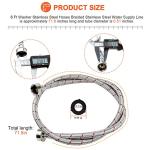 Beaquicy 6 Ft Stainless Steel Washer Hoses - 2 Pack