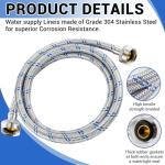 Premium 4 Ft Stainless Steel Washing Machine Hoses