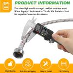 Stainless Steel Washer Hoses 4ft - 2 Pack