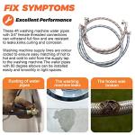 Stainless Steel Washer Hoses with 90° Elbow (2 Pack)