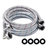 6FT Stainless Steel Washer Hoses with 90 Degree Elbow