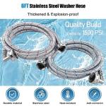 6FT Stainless Steel Washer Hoses with 90 Degree Elbow