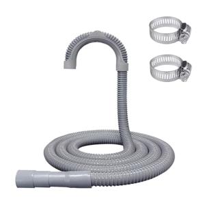 10FT Flexible Washing Machine Drain Hose with Clamps