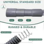 10FT Flexible Washing Machine Drain Hose with Clamps