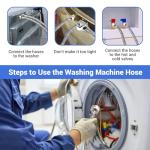 Stainless Steel Washing Machine Hoses, 4 Ft Pack