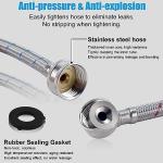 6FT Stainless Steel Washer Hoses with 90 Degree Elbow