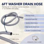 6FT Universal Leak-Proof Washer Drain Hose