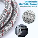6FT Stainless Steel Washer Hoses with 90 Degree Elbow