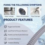 8FT Flexible Washer Drain Hose Kit with Clamp