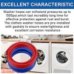 4FT Rubber Washer Hoses, Burst Proof 2-Pack