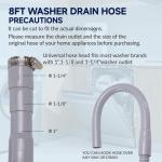 8FT Flexible Washer Drain Hose Kit with Clamp
