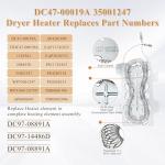 2 Pack DC47-00019A Samsung Dryer Heating Elements