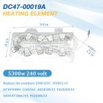 DC47-00019A Dryer Heating Element Replacement, 6 Pack