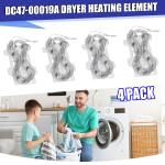 4 Pack DC47-00019A Dryer Heating Element for Maytag Samsung
