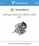Dryer Motor DC31-00055G for Models 55D & 55H