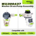 Whirlpool Maytag Kenmore Drain Pump Assembly W11399437
