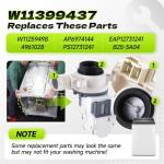 Whirlpool Maytag Kenmore Drain Pump Assembly W11399437