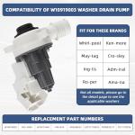 W10919003 Washer Drain Pump for Whirlpool and More