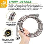 Stainless Steel 6Ft Washing Machine Hose Set