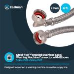 Eastman 6 ft Braided Stainless Steel Washer Hoses