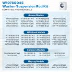 Washer Suspension Rod Kit for Amana Whirlpool Kenmore