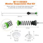 Washer Suspension Rod Kit for Whirlpool Kenmore Maytag