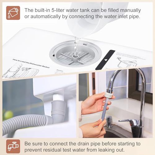 Portable Mini Dishwasher with Water Tank