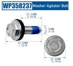 WISINY WP358237 Washer Agitator Bolt Replacement