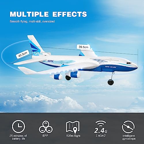 4DRC G2 Remote Control Airplane with 3 Batteries