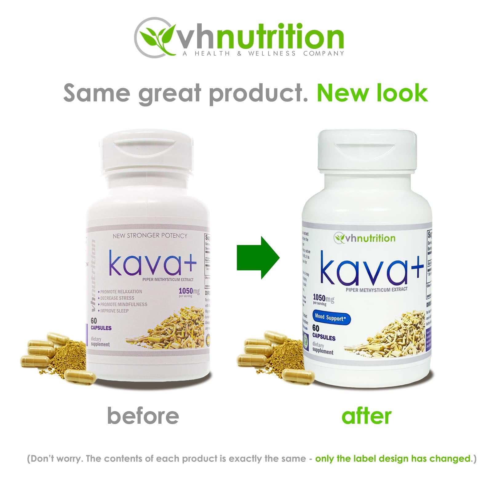 KAVA+ Mood Support Capsules - 1050mg Kava Kava