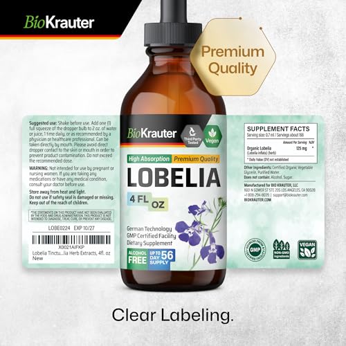 Organic Lobelia Tincture for Respiratory Support