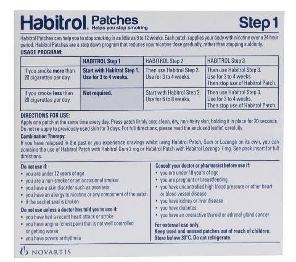 Habitrol Nicotine Patches 21mg - Quit Smoking Aid