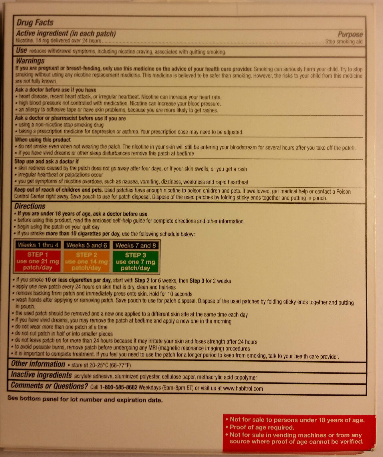 Habitrol 14mg Nicotine Patch Step 2, 14 Patches
