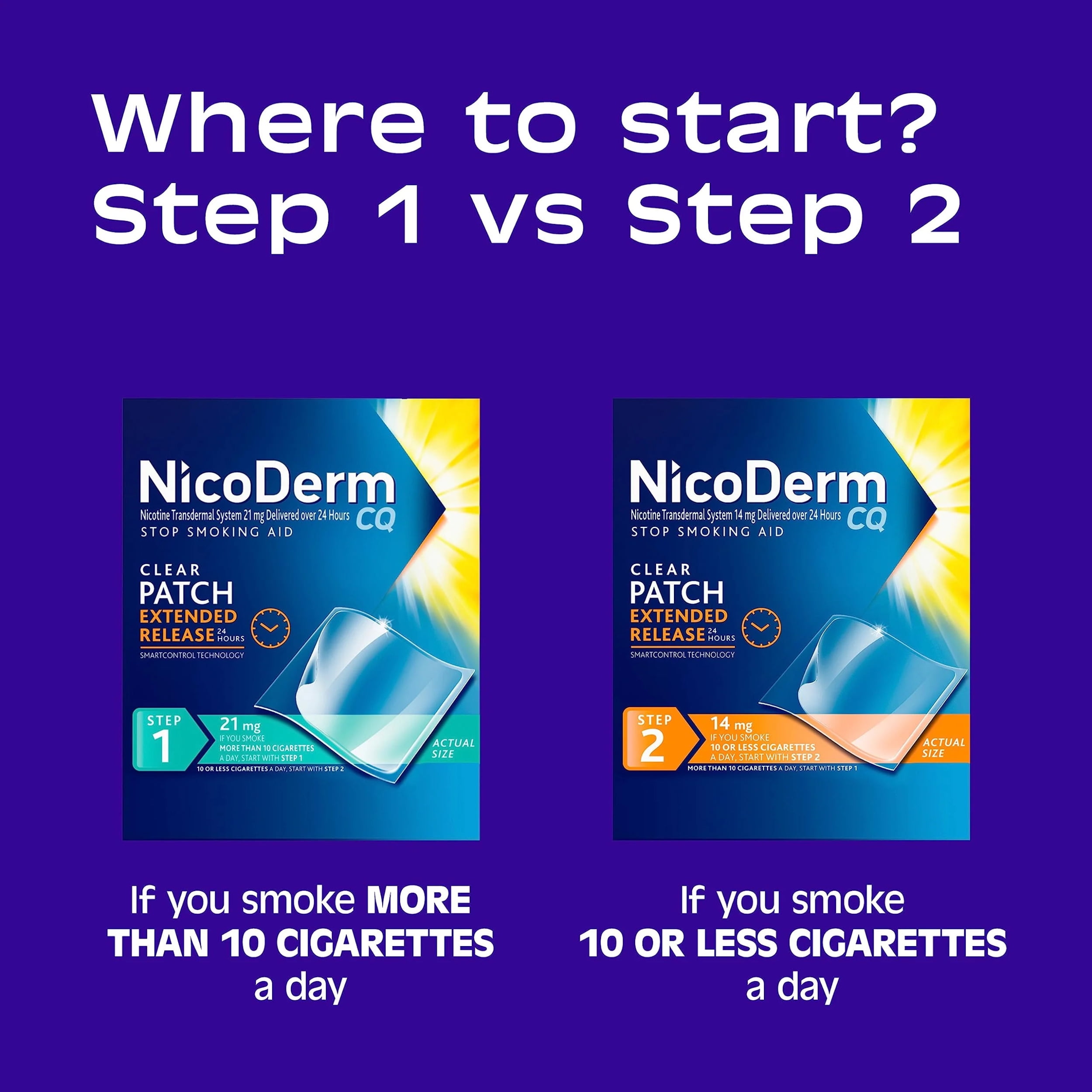 NicoDerm CQ Step 2 Nicotine Patches - 14 Count
