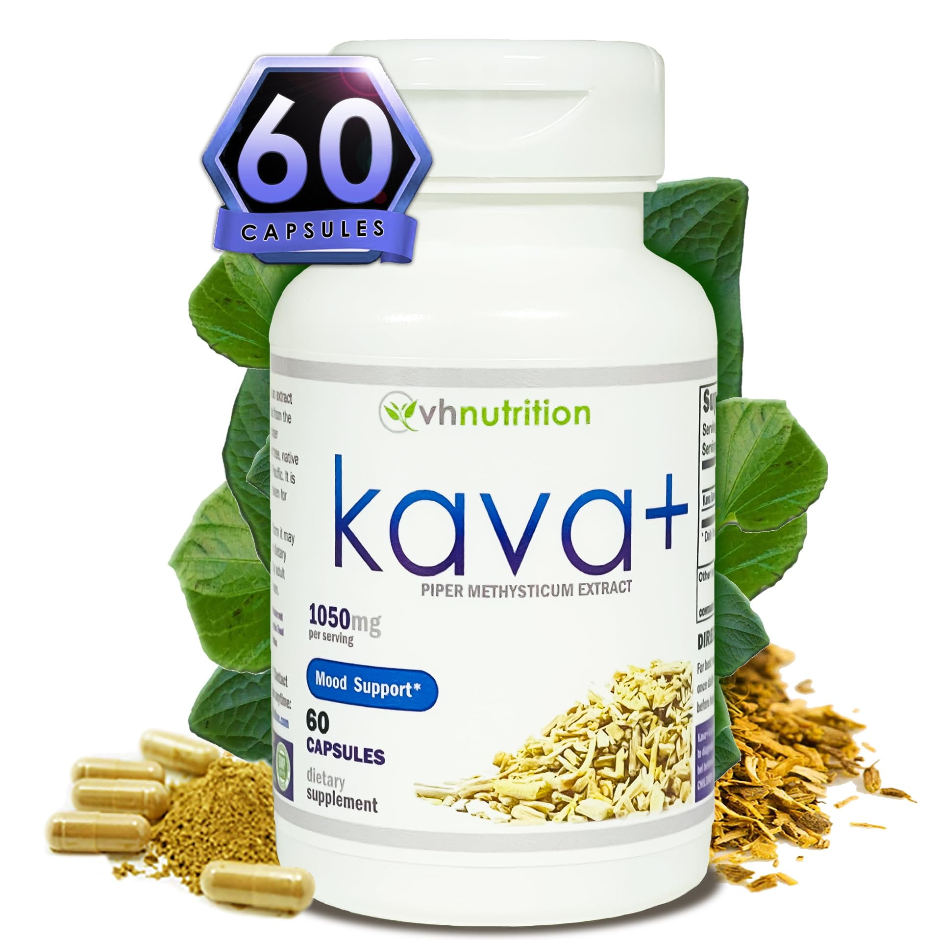 KAVA+ Mood Support Capsules - 1050mg Kava Kava