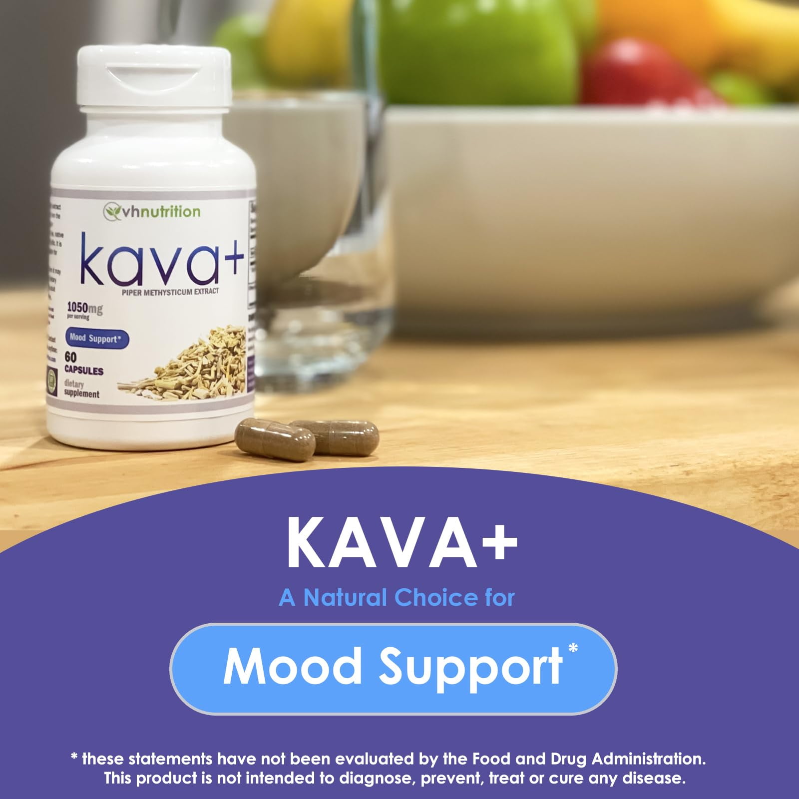 KAVA+ Mood Support Capsules - 1050mg Kava Kava