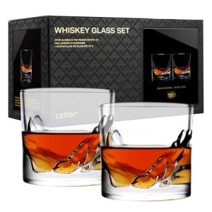 Heavy Crystal Whiskey Glasses Gift Set of 2
