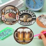 8 Pack Halloween Beer Diamond Art Coasters