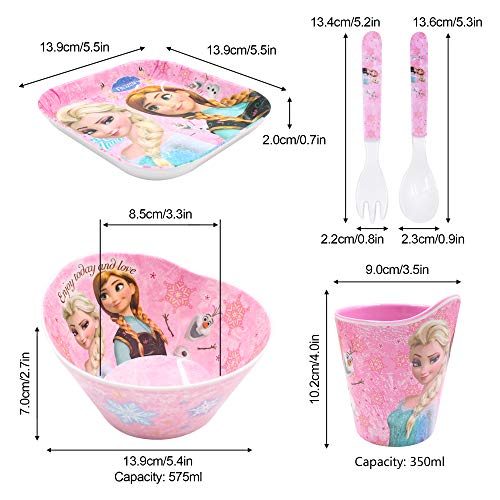 Frozen Queen Elsa and Princess Anna 5-Piece Tableware Set
