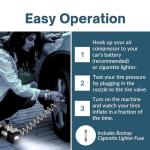 Asani 12V Car Tire Inflator with LED Flashlight