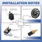 12 Inch Black Electric Radiator Slim Fans - 2 Pack