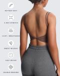 Aoxjox Backless Padded Sports Bra for Women