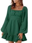 Dokotoo Dark Green Backless Mini Dress for Women