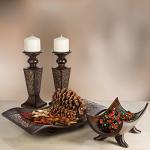 Mosaic Pillar Candle Holders Set - Elegant Décor
