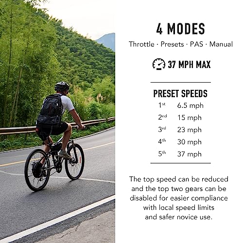 Viribus Electric Bike Conversion Kit, 1000W eBike Hub Motor Set, 26" Direct Drive Rear Wheel for 48V Battery E-Bike, Easy 26 Inch Bike Upgrade Creates 7 Speed 30mph Electric Bicycle with Pedal Assist