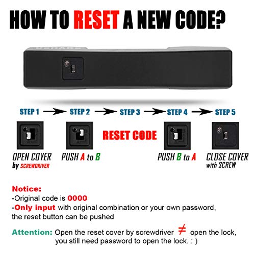 USHAKE Bike Combination U Lock, Heavy Duty Bike Combination U Lock Paddle Lock for Bicycle Electric Scooter Motorcycles Metal Fence Gate Anti Theft