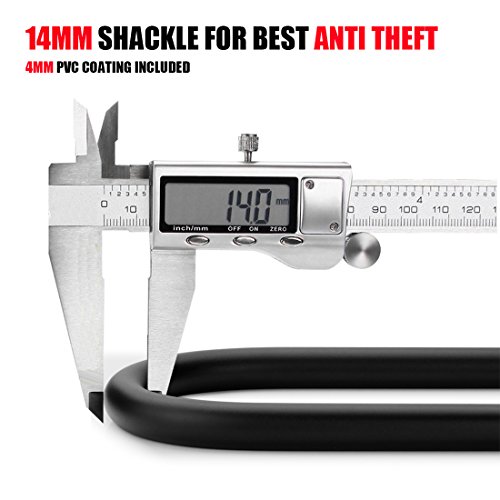 USHAKE Bike Combination U Lock, Heavy Duty Bike Combination U Lock Paddle Lock for Bicycle Electric Scooter Motorcycles Metal Fence Gate Anti Theft