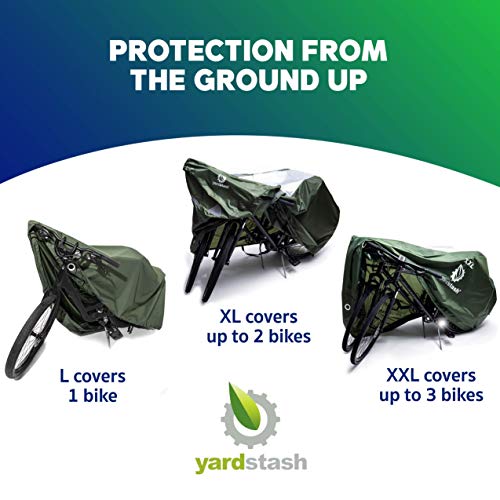 YardStash Bicycle Cover XL: Extra Large Size for Beach Cruiser Cover, 29er Mountain Bike Cover, Electric Bike Cover, Multiple Kids' Bike Cover and Cover for Bikes with Baskets, Child Seats or Racks
