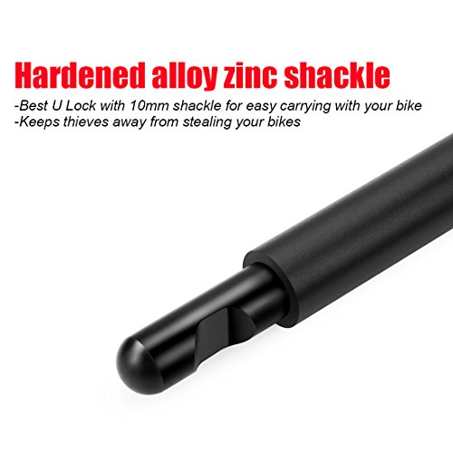 USHAKE Bike Combination U Lock, Heavy Duty Bike Combination U Lock Paddle Lock for Bicycle Electric Scooter Motorcycles Metal Fence Gate Anti Theft