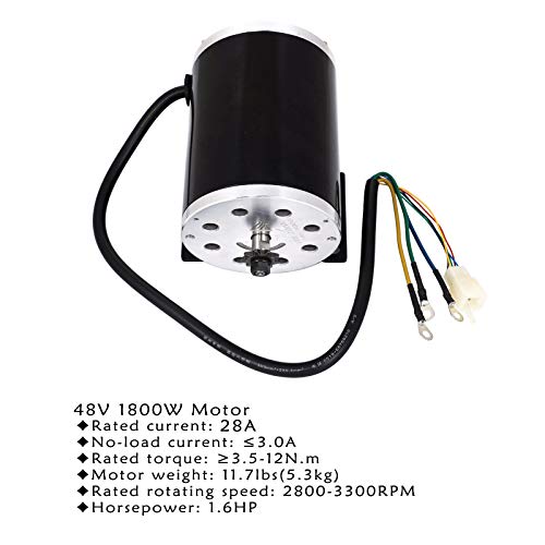 WPHMOTO High Speed 48V DC 1800W Brushless Electric Motor & Controller & Wiring Harness & Forward Reverse Switch For e-Bike ATV Go Kart Moped Mini Bikes Motorized Bicycle